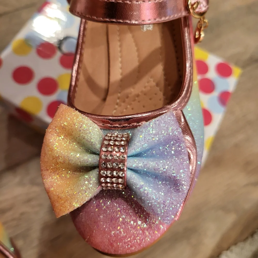 Glittery Pastel Kids Mary Jane Shoes